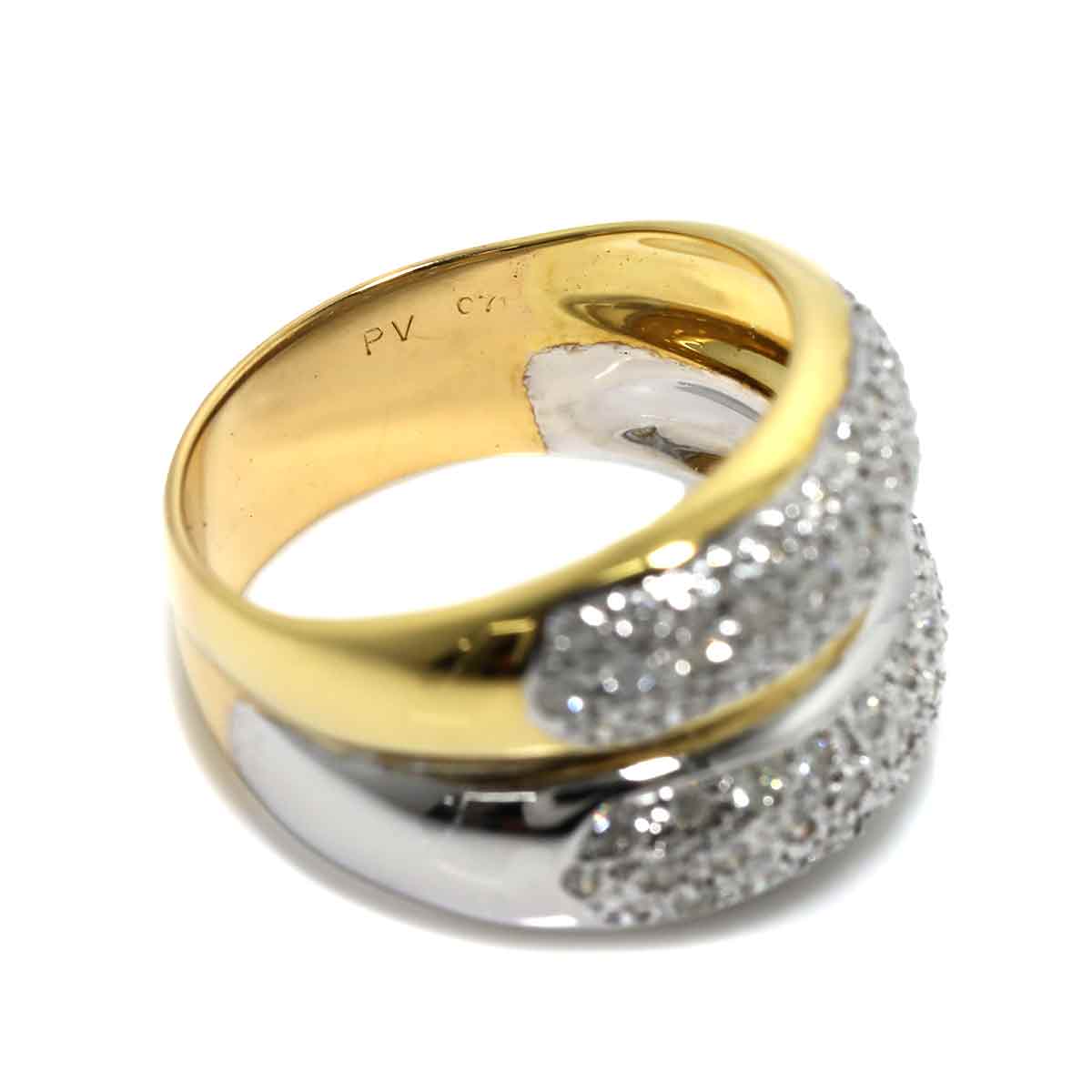 Diamond 0.71ct Ring 18K YG WG 750 size8.25(US)