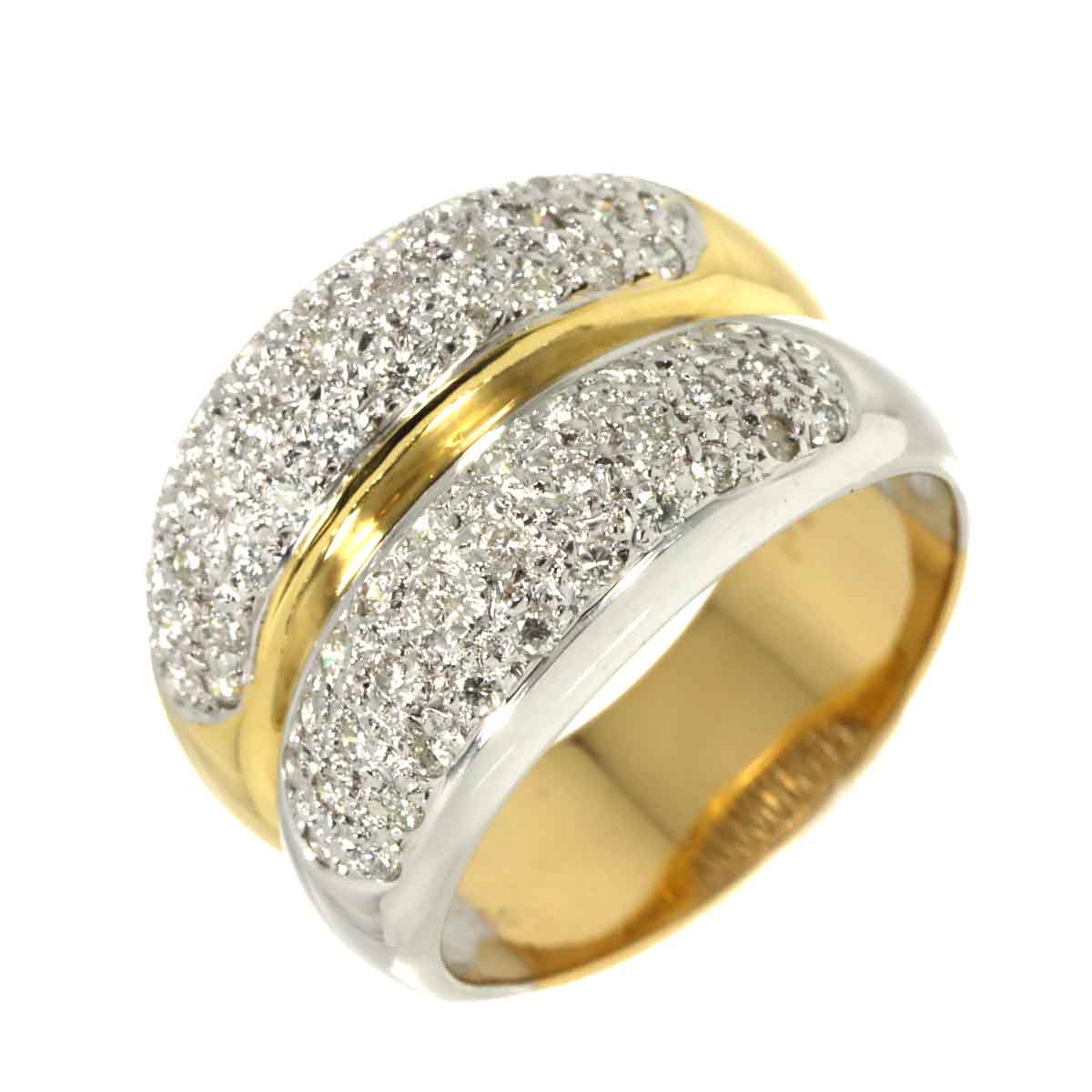 Diamond 0.71ct Ring 18K YG WG 750 size8.25(US)