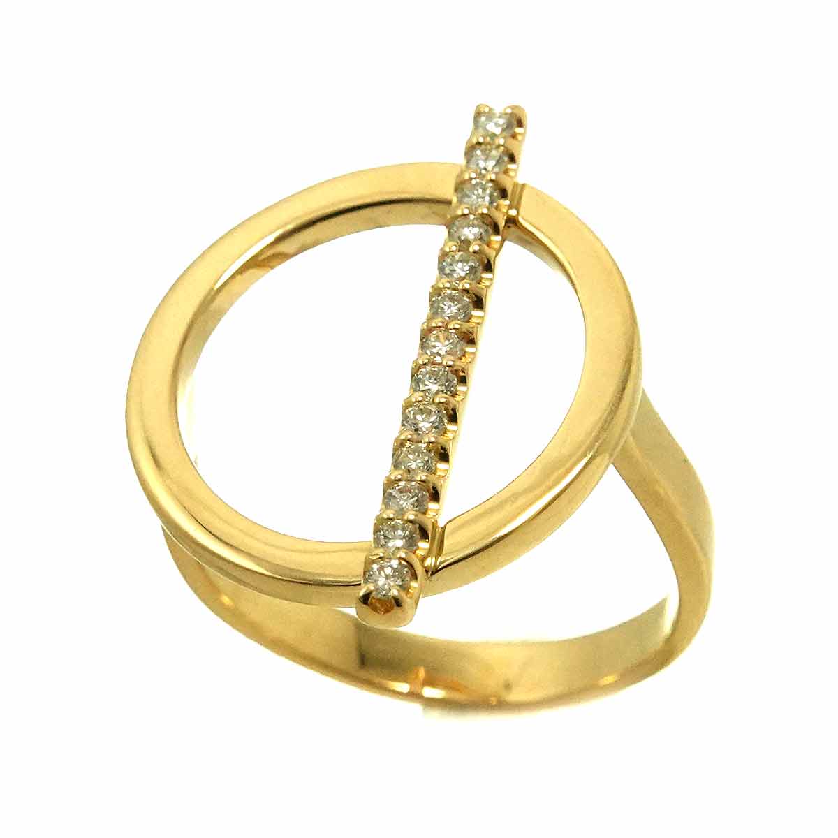 Diamond 0.15ct Ring 18K YG size5.5-5.75(US)