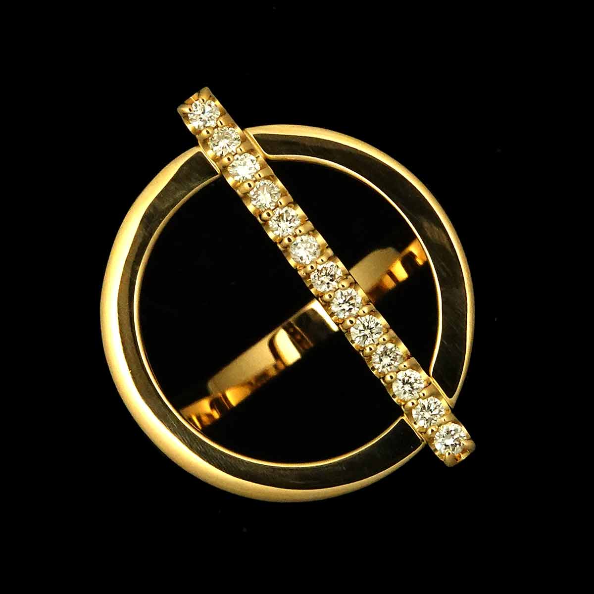 Diamond 0.15ct Ring 18K YG size5.5-5.75(US)