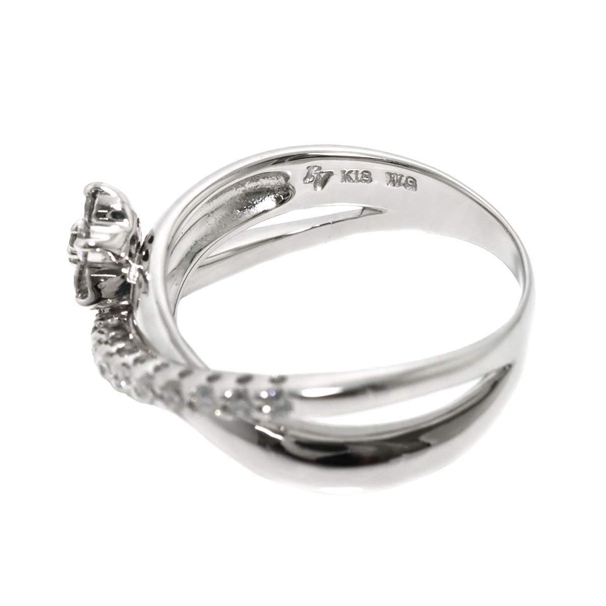 Diamond 0.41ct Ring 18K WG 750 Size6(US)