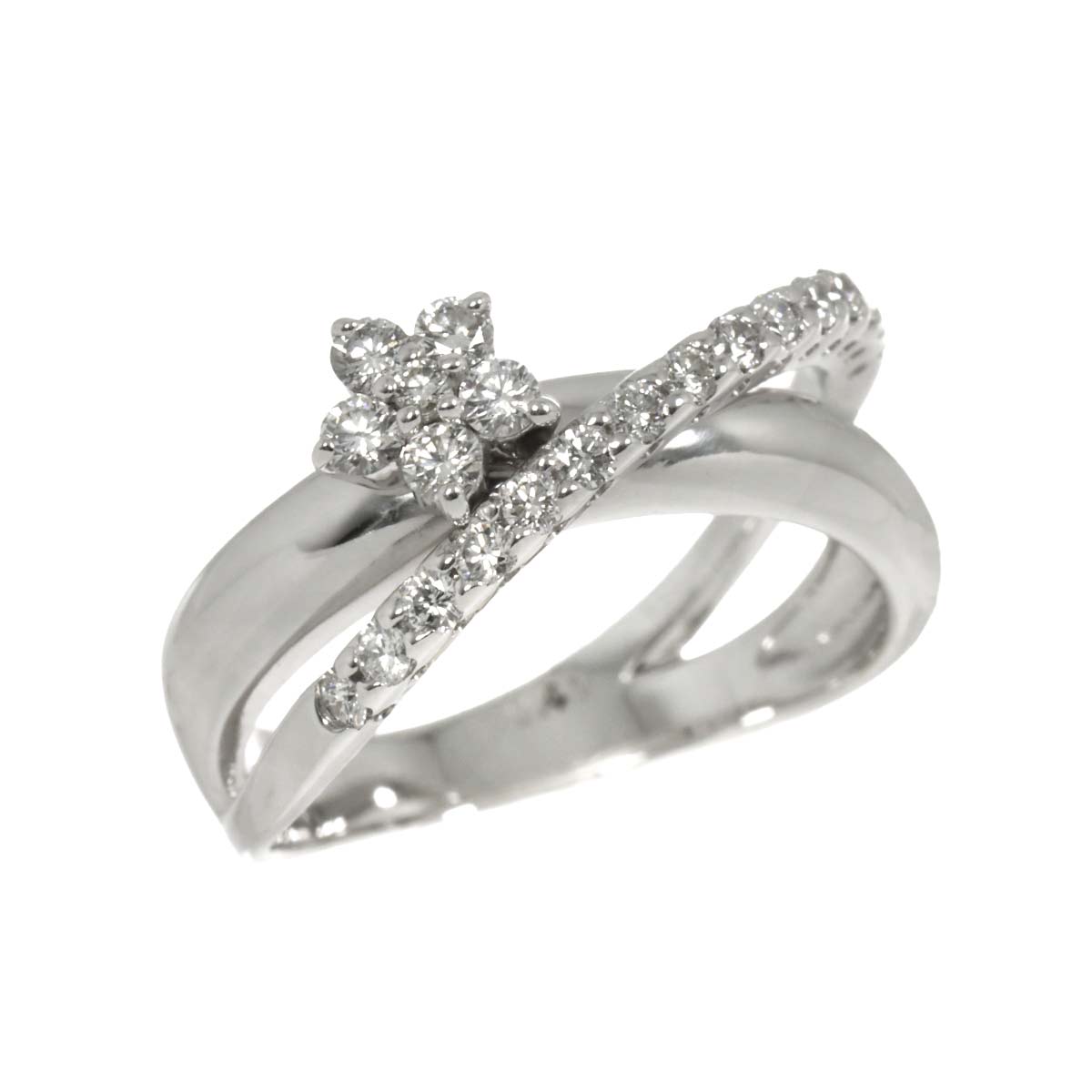 Diamond 0.41ct Ring 18K WG 750 Size6(US)