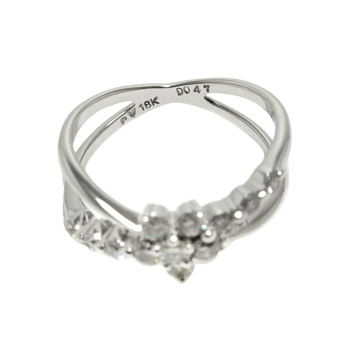 Diamond 0.47ct Ring 18K WG 750 Size5.25(US)