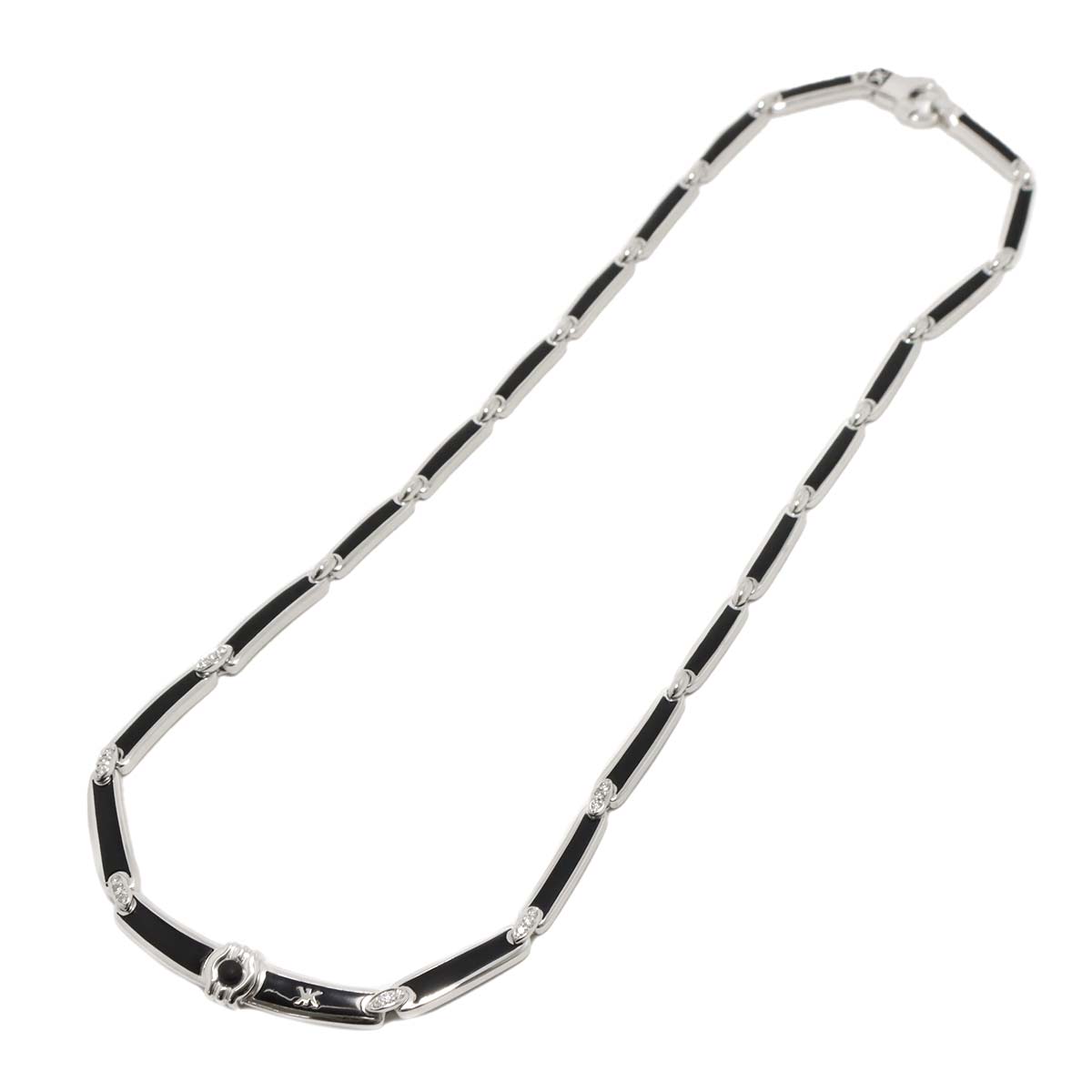 Diamond 0.20ct Enamel Necklace 18K White gold 750