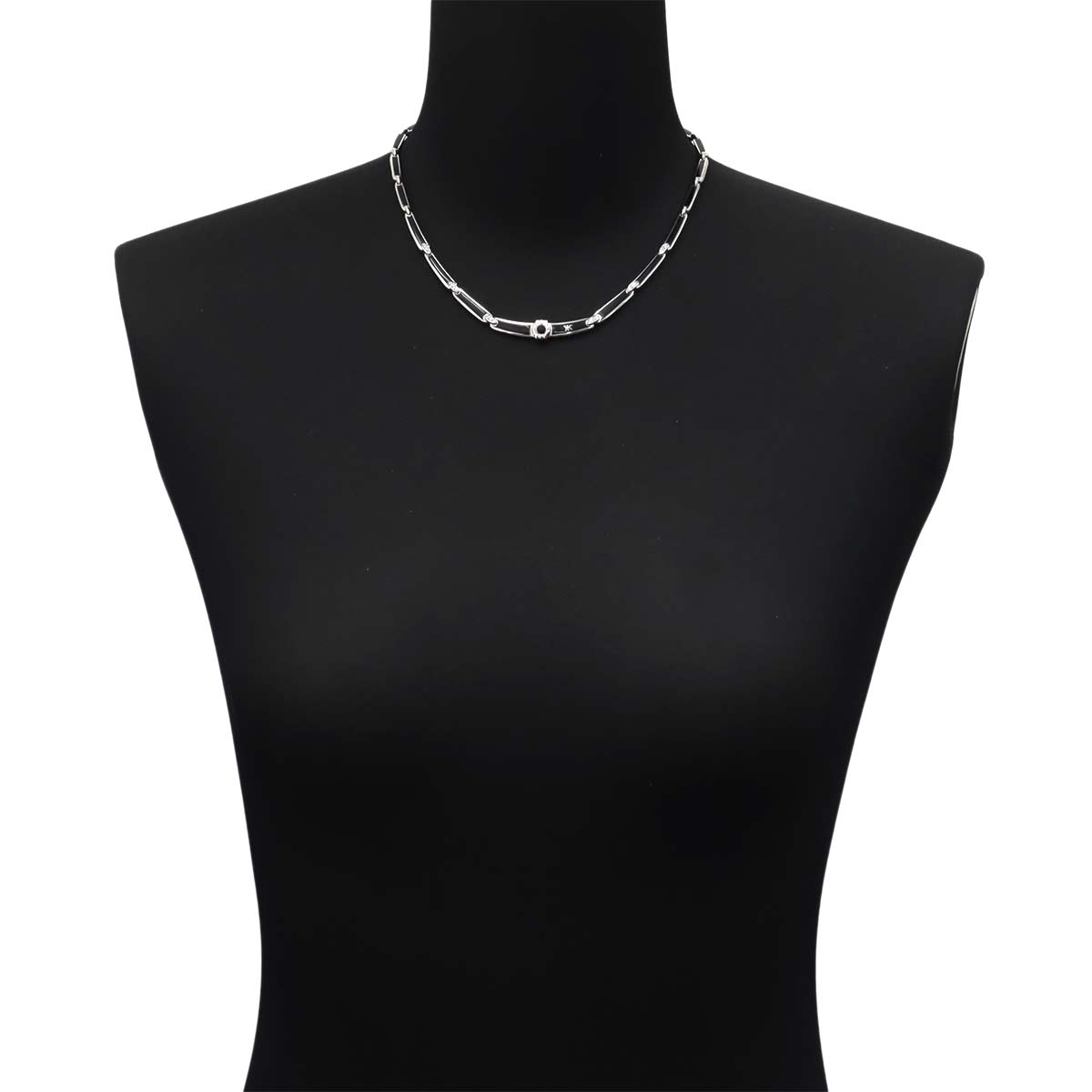 Diamond 0.20ct Enamel Necklace 18K White gold 750