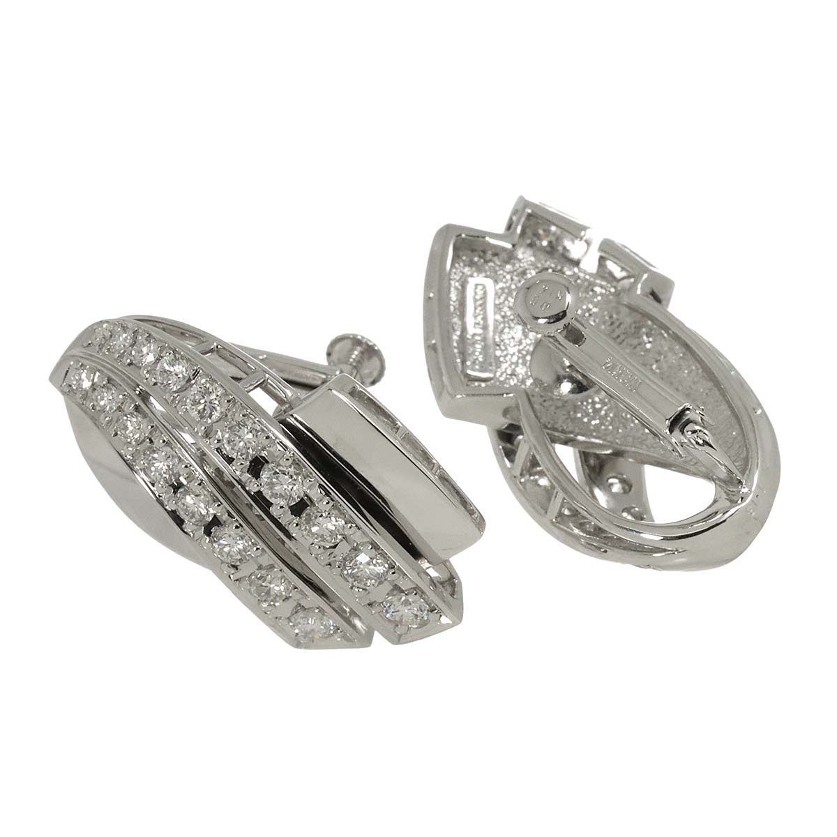 Diamond 1.13ct/1.13ct Earrings Clip-on Pt 14K WG 585