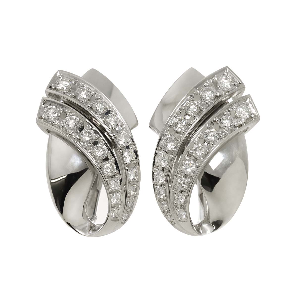 Diamond 1.13ct/1.13ct Earrings Clip-on Pt 14K WG 585