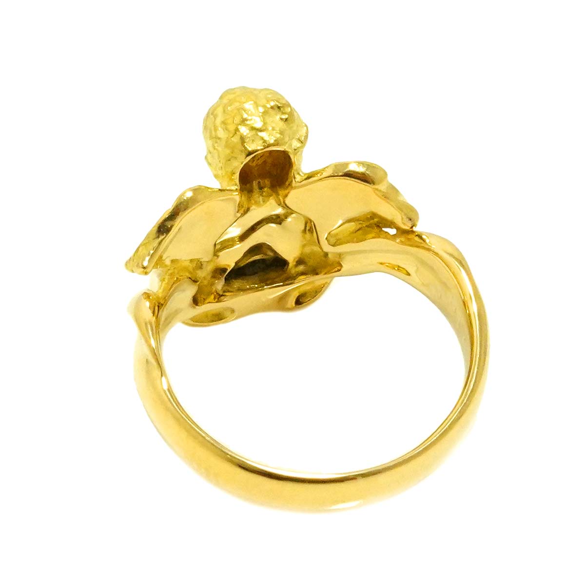 Diamond 0.10ct Ring 18K YG Yellow Gold 750 5.75-6(US)