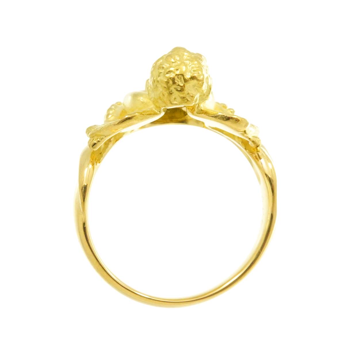 Diamond 0.10ct Ring 18K YG Yellow Gold 750 5.75-6(US)