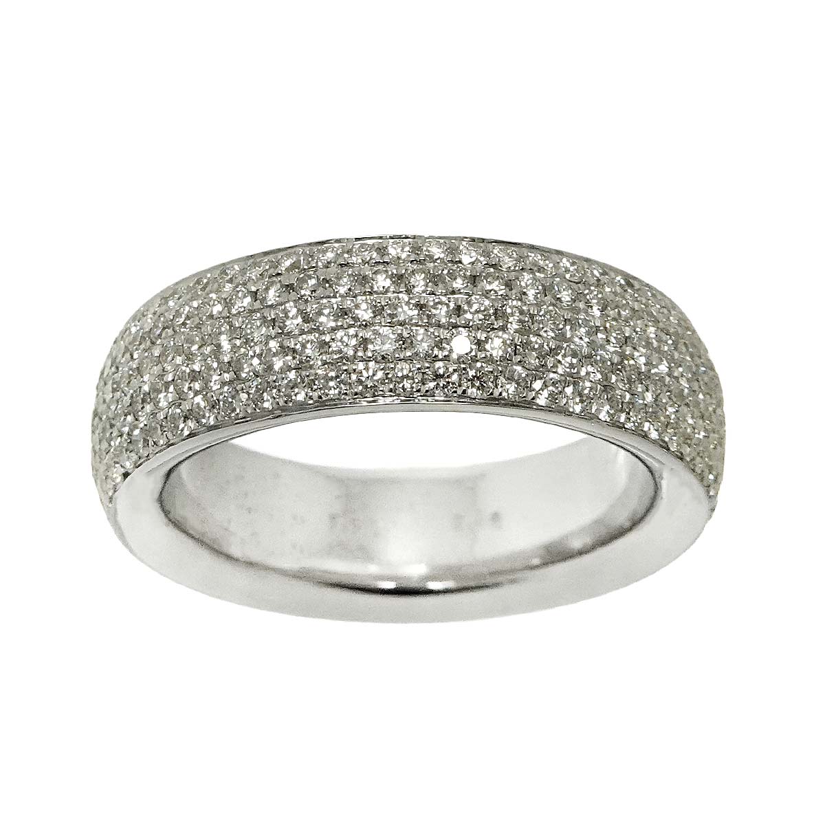 Diamond 2.46ct Ring 18K K18 WG White Gold size7.75-8(US)