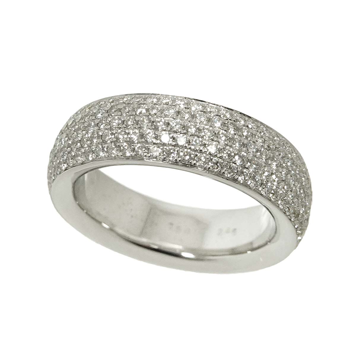 Diamond 2.46ct Ring 18K K18 WG White Gold size7.75-8(US)