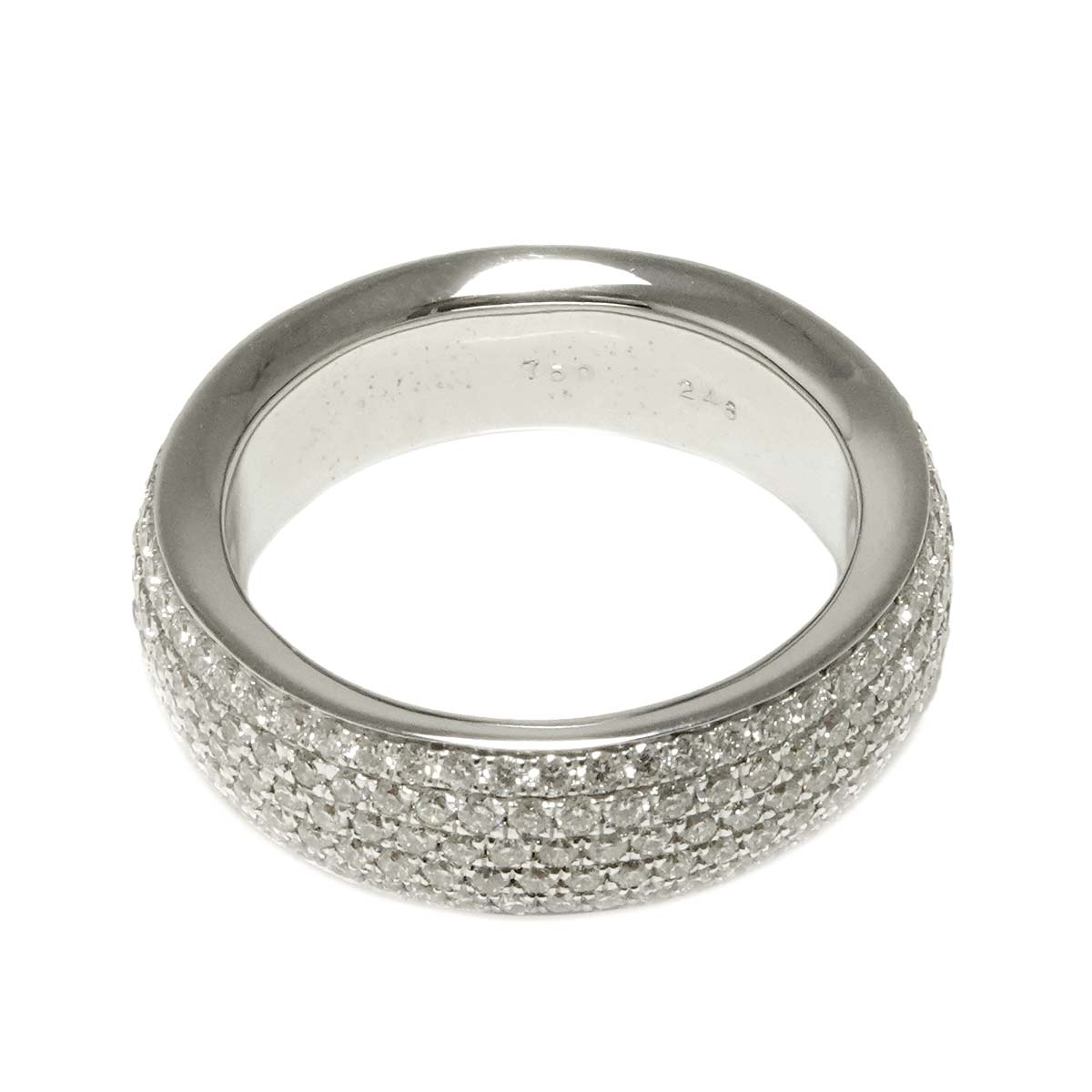 Diamond 2.46ct Ring 18K K18 WG White Gold size7.75-8(US)