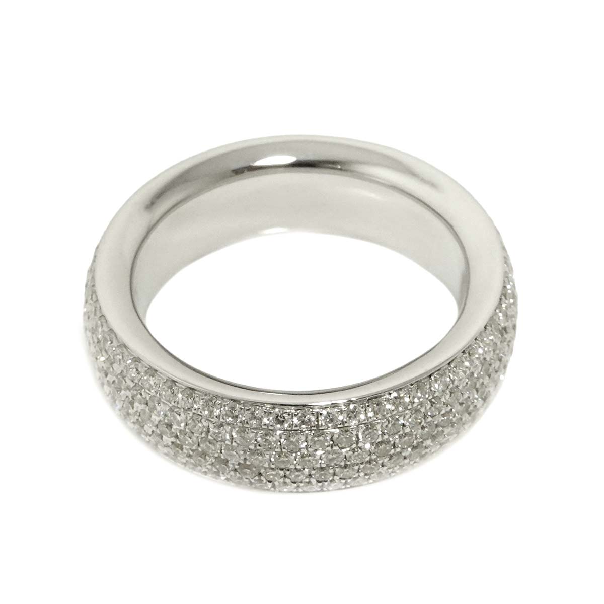 Diamond 2.46ct Ring 18K K18 WG White Gold size7.75-8(US)