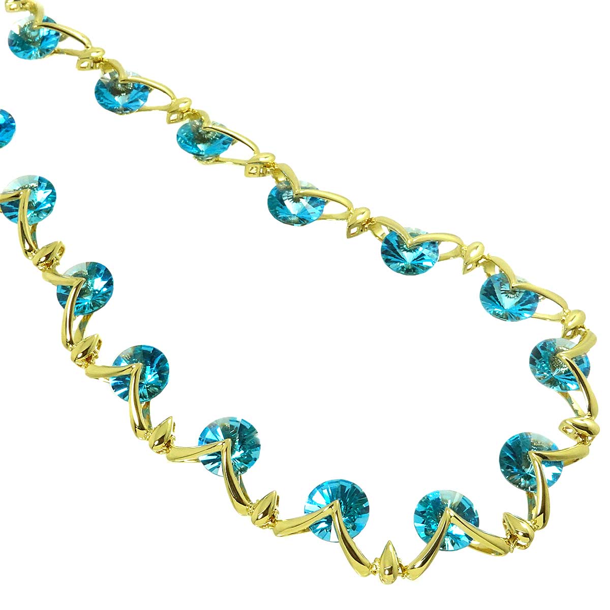 Blue Topaz 30.18ct Necklace 18K YG Yellow Gold 750