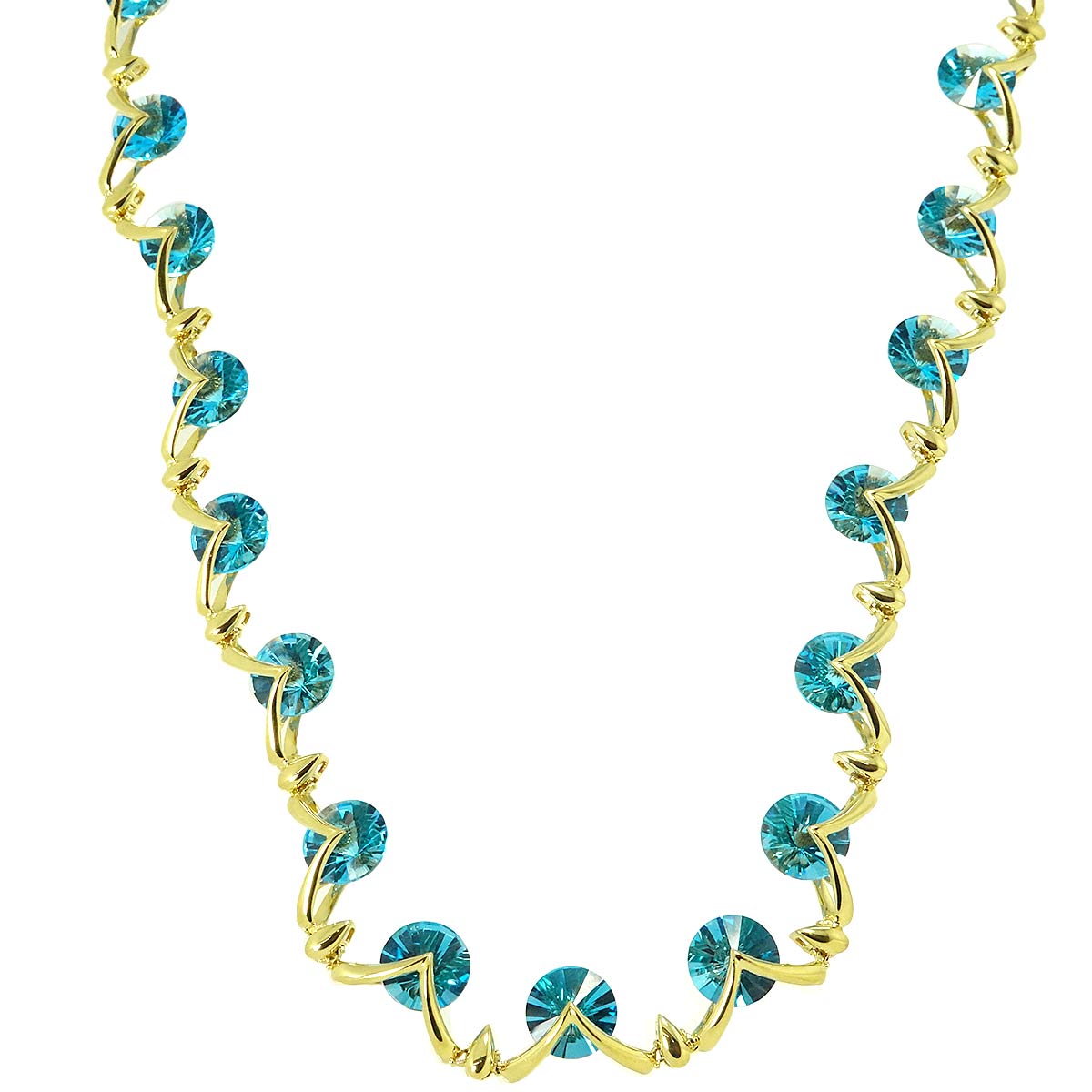 Blue Topaz 30.18ct Necklace 18K YG Yellow Gold 750