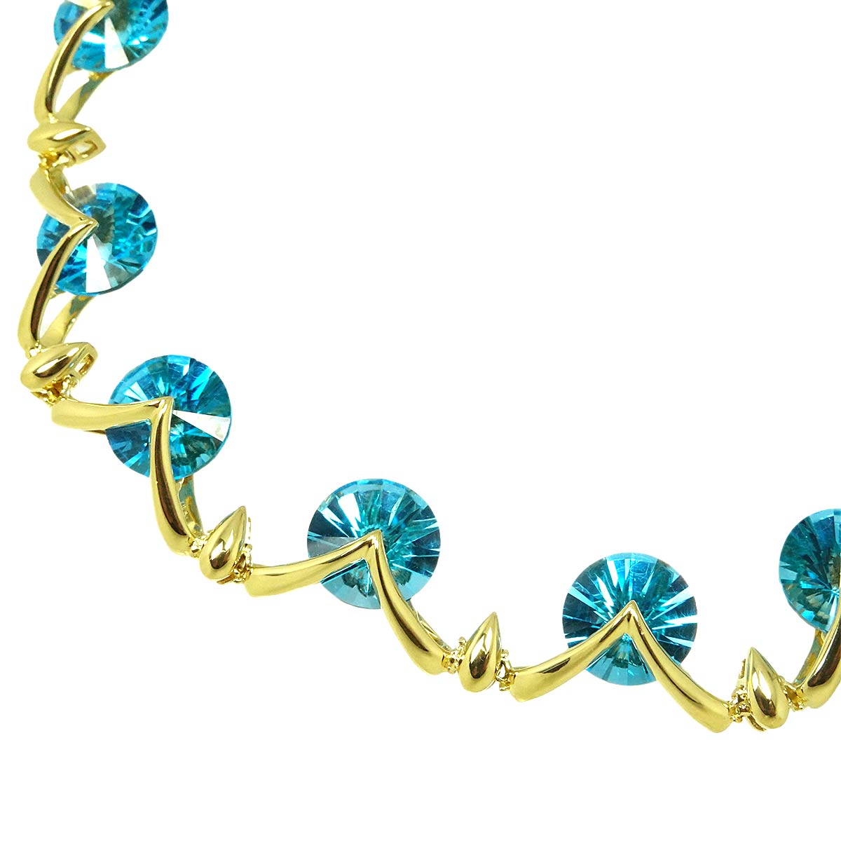 Blue Topaz 30.18ct Necklace 18K YG Yellow Gold 750