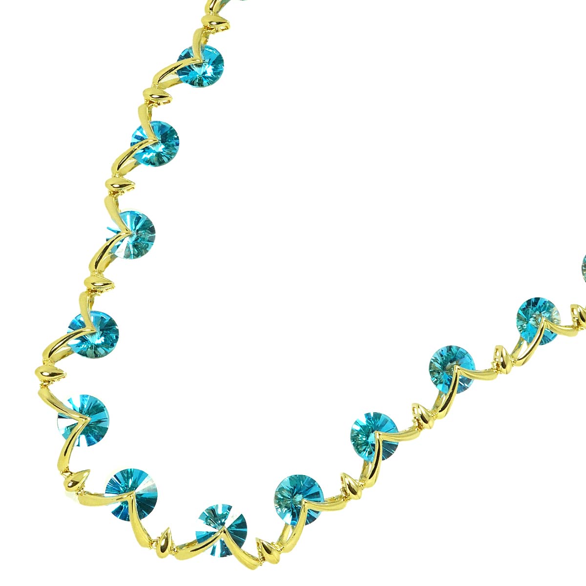 Blue Topaz 30.18ct Necklace 18K YG Yellow Gold 750