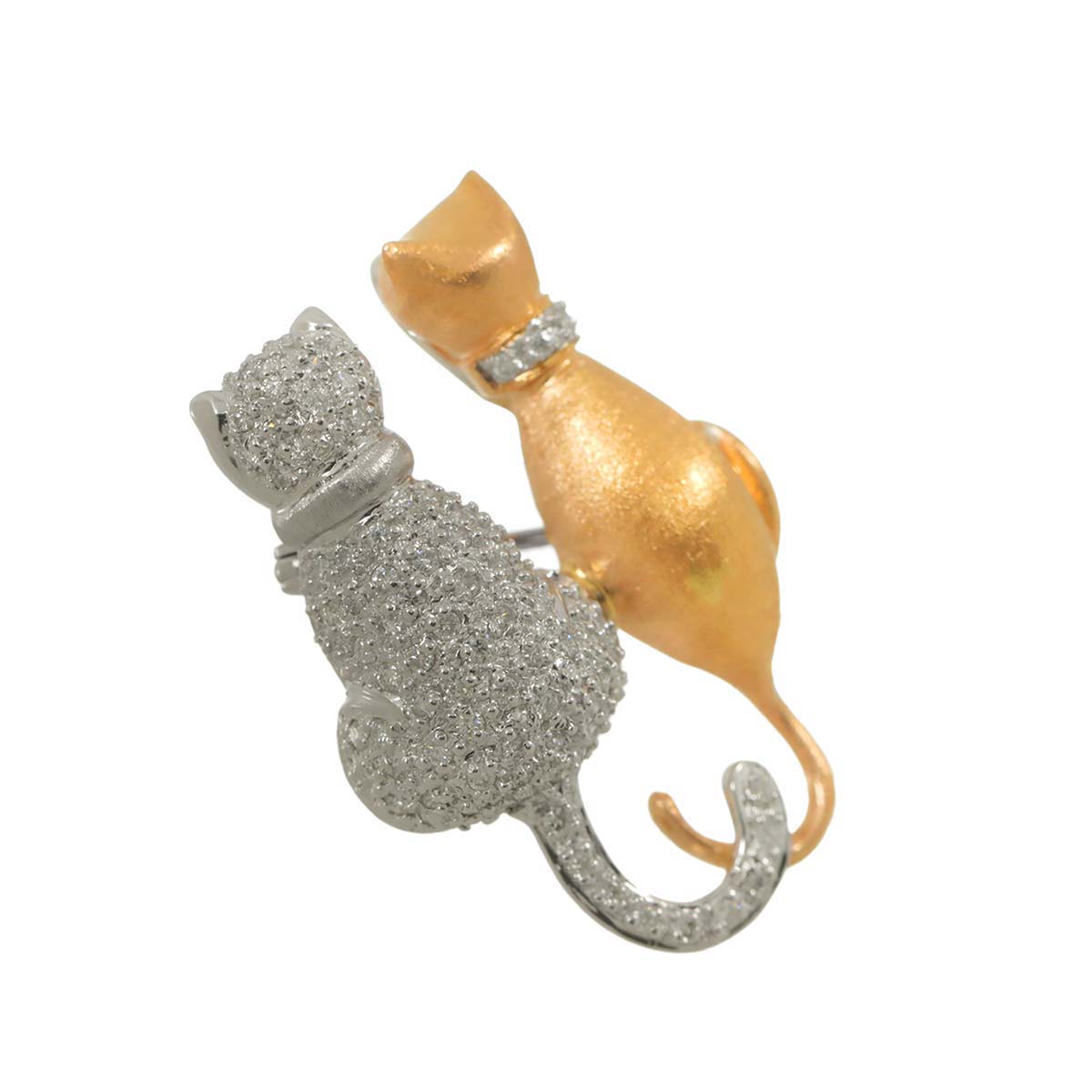 Diamond 0.65ct Brooch Pendant Top 18K PG WG Pink White Gold 750