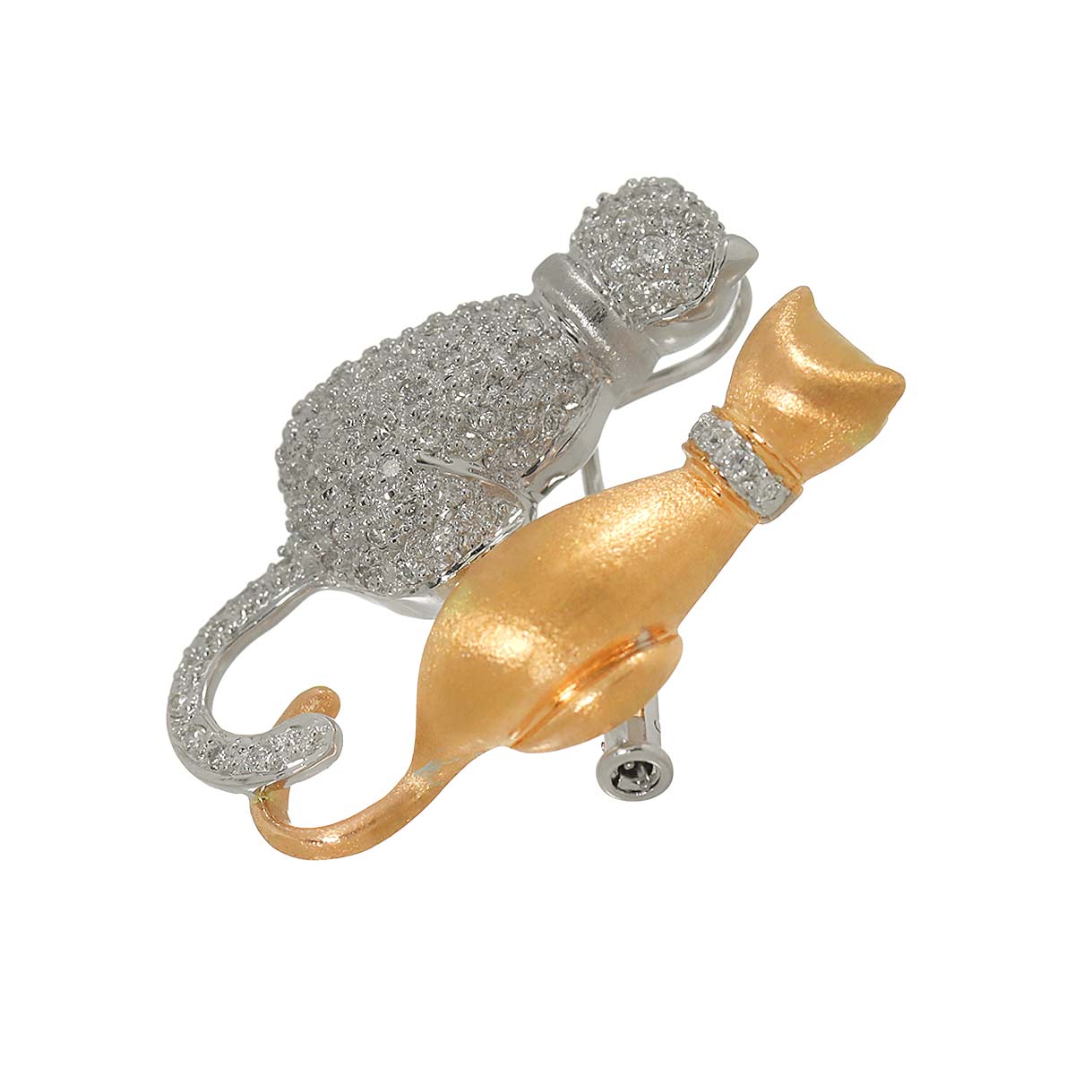 Diamond 0.65ct Brooch Pendant Top 18K PG WG Pink White Gold 750