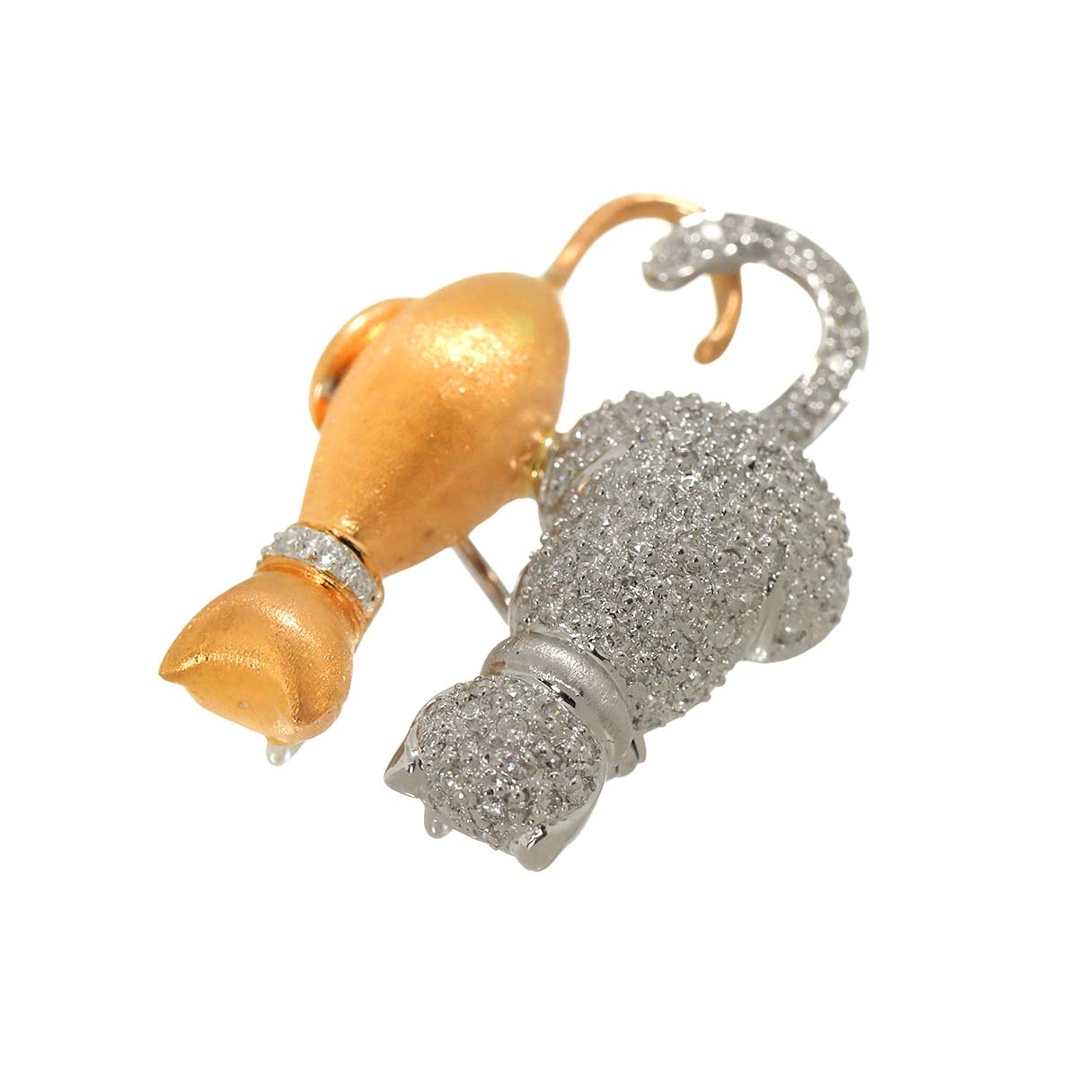 Diamond 0.65ct Brooch Pendant Top 18K PG WG Pink White Gold 750