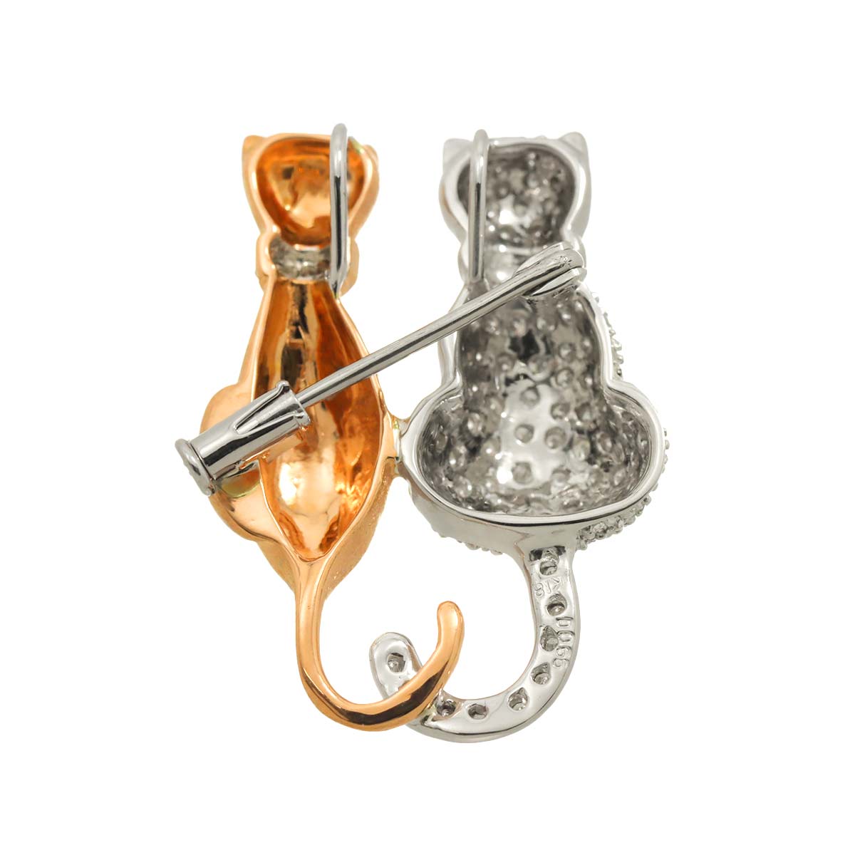 Diamond 0.65ct Brooch Pendant Top 18K PG WG Pink White Gold 750