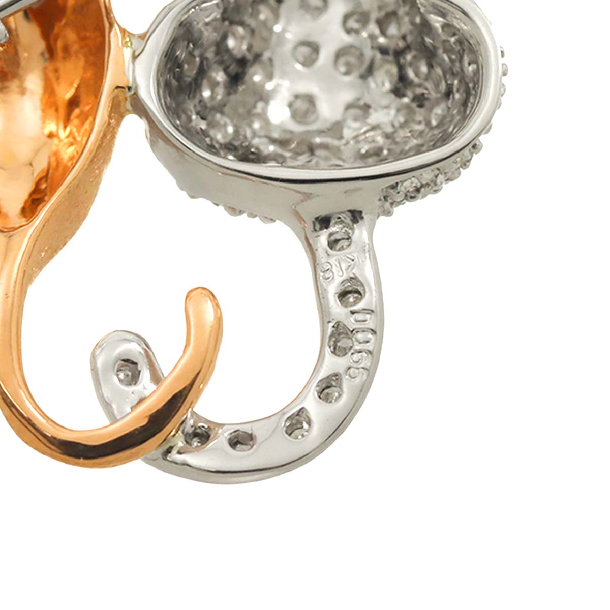 Diamond 0.65ct Brooch Pendant Top 18K PG WG Pink White Gold 750