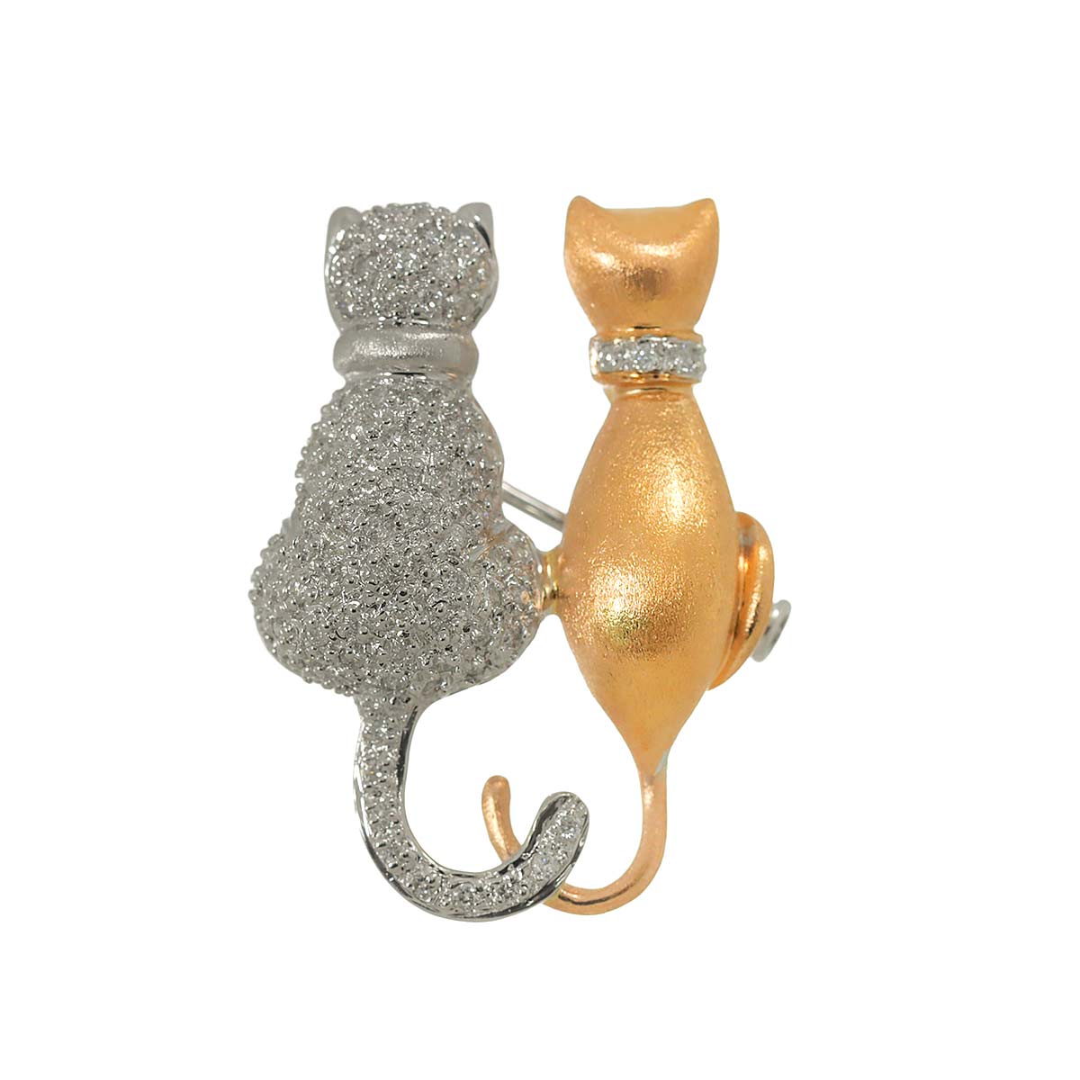 Diamond 0.65ct Brooch Pendant Top 18K PG WG Pink White Gold 750