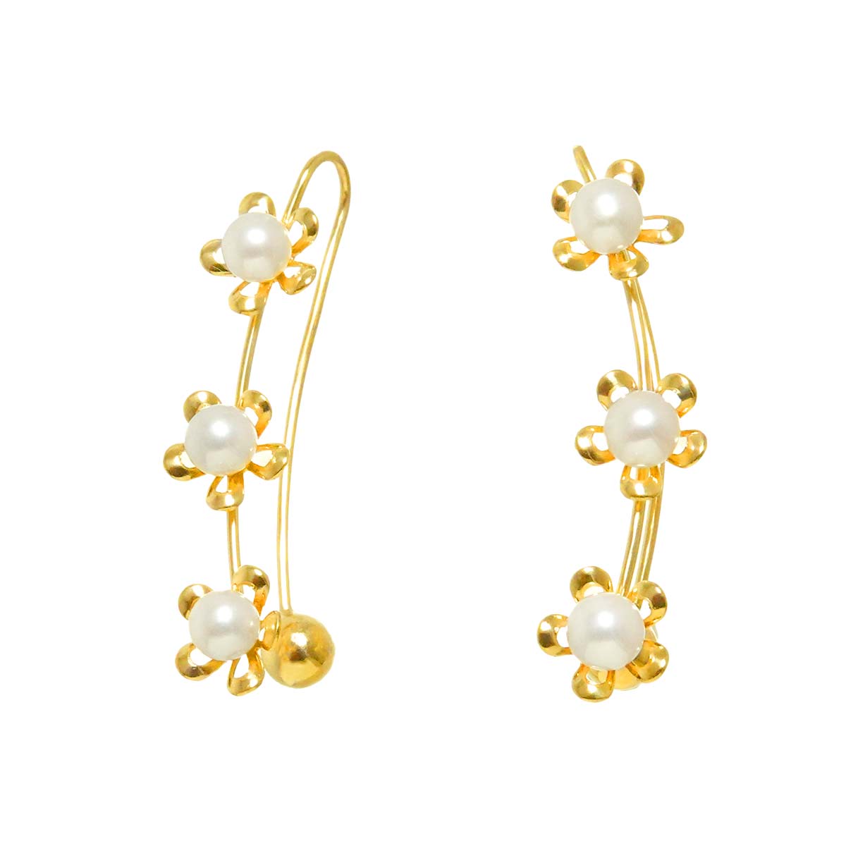 Akoya Pearl 3.8mm Earrings Clip on 18K YG 750