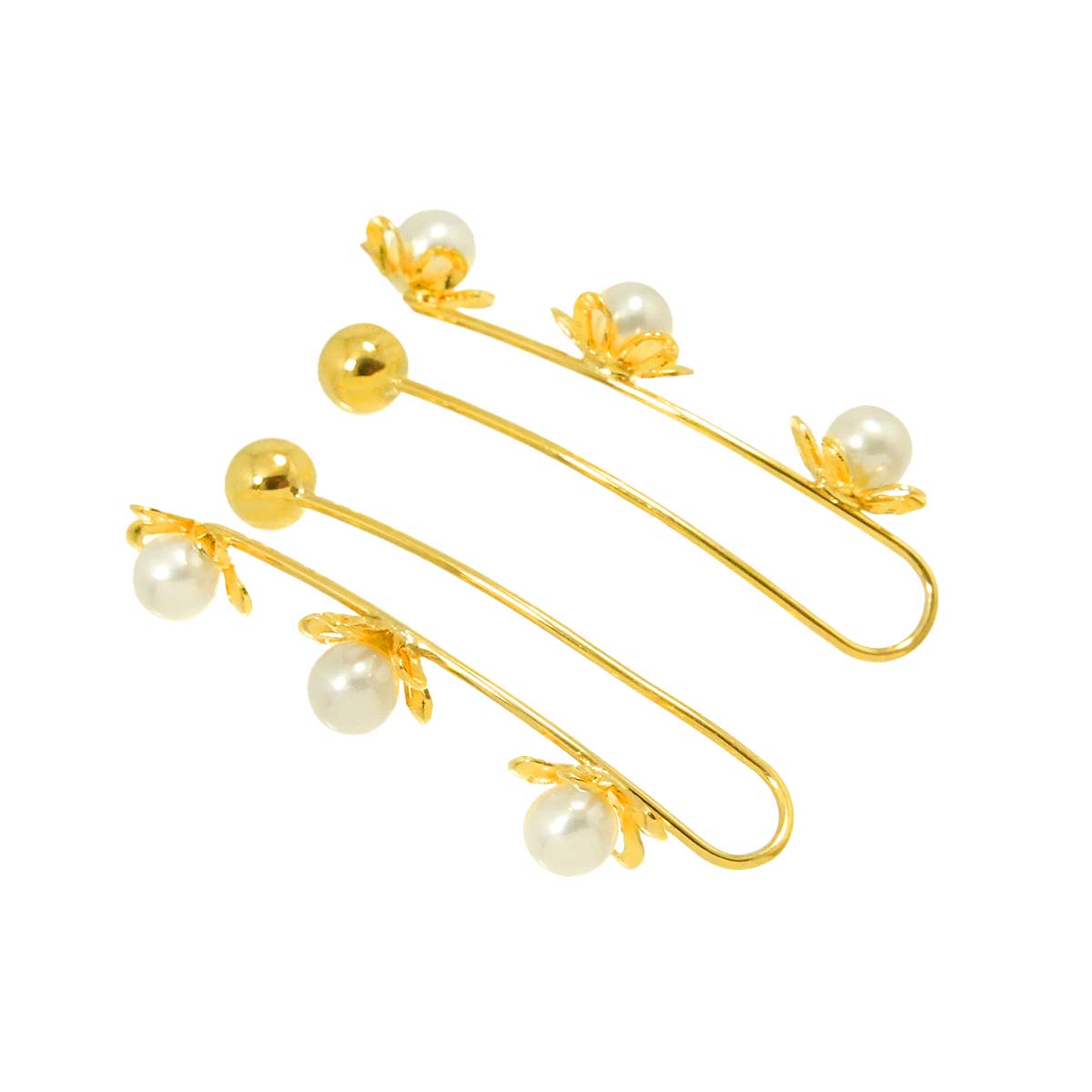 Akoya Pearl 3.8mm Earrings Clip on 18K YG 750