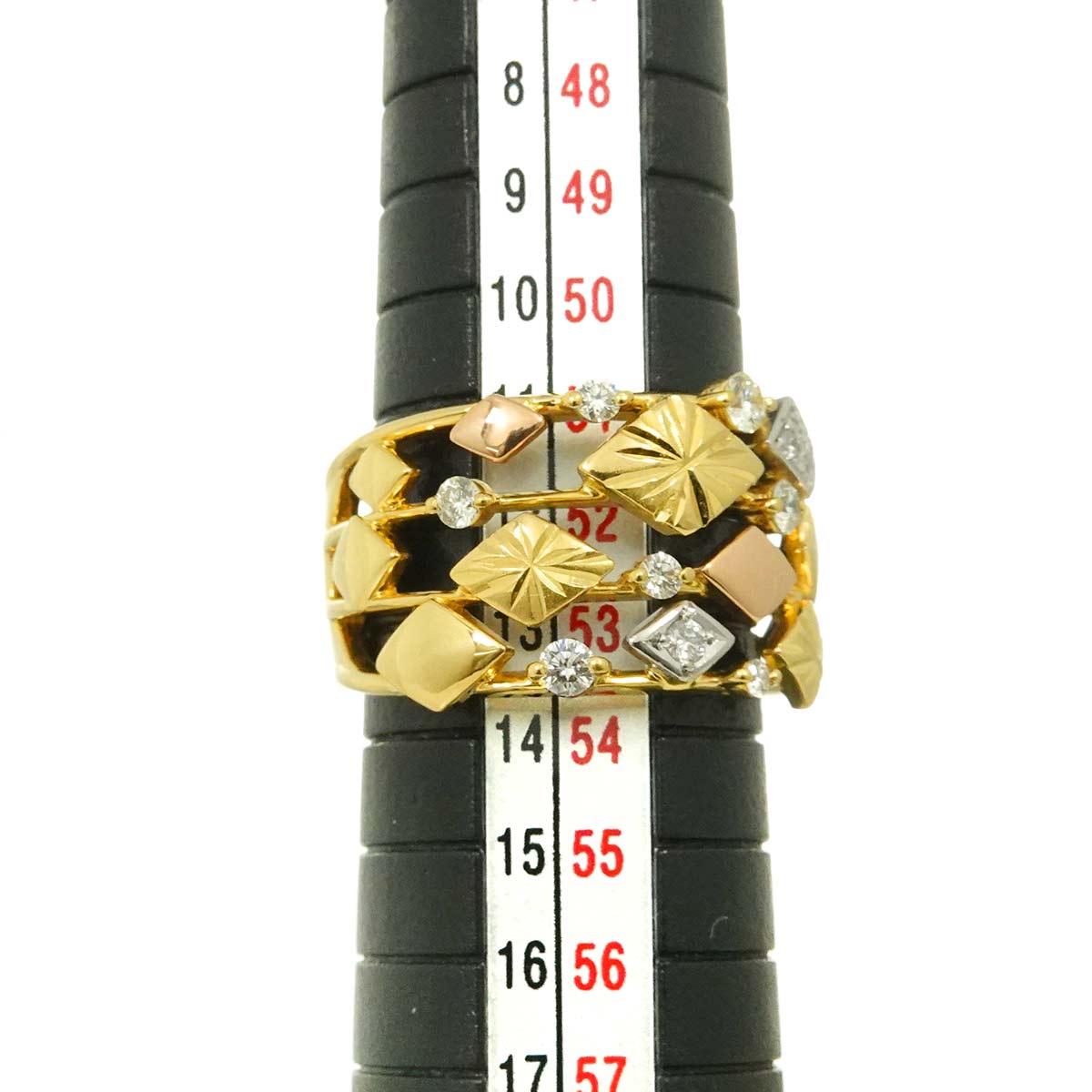 Diamond 0.28ct Ring 18K YG PG 750 Platinum Size6-6.25(US)