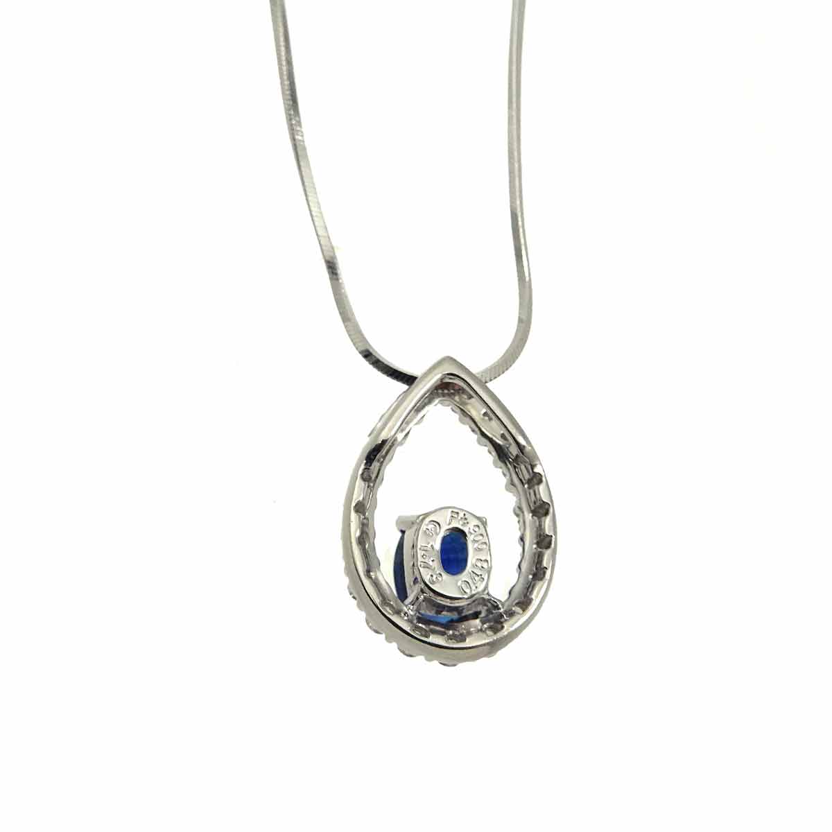 Sapphire 1.73ct Diamond 0.48ct Necklace Platinum