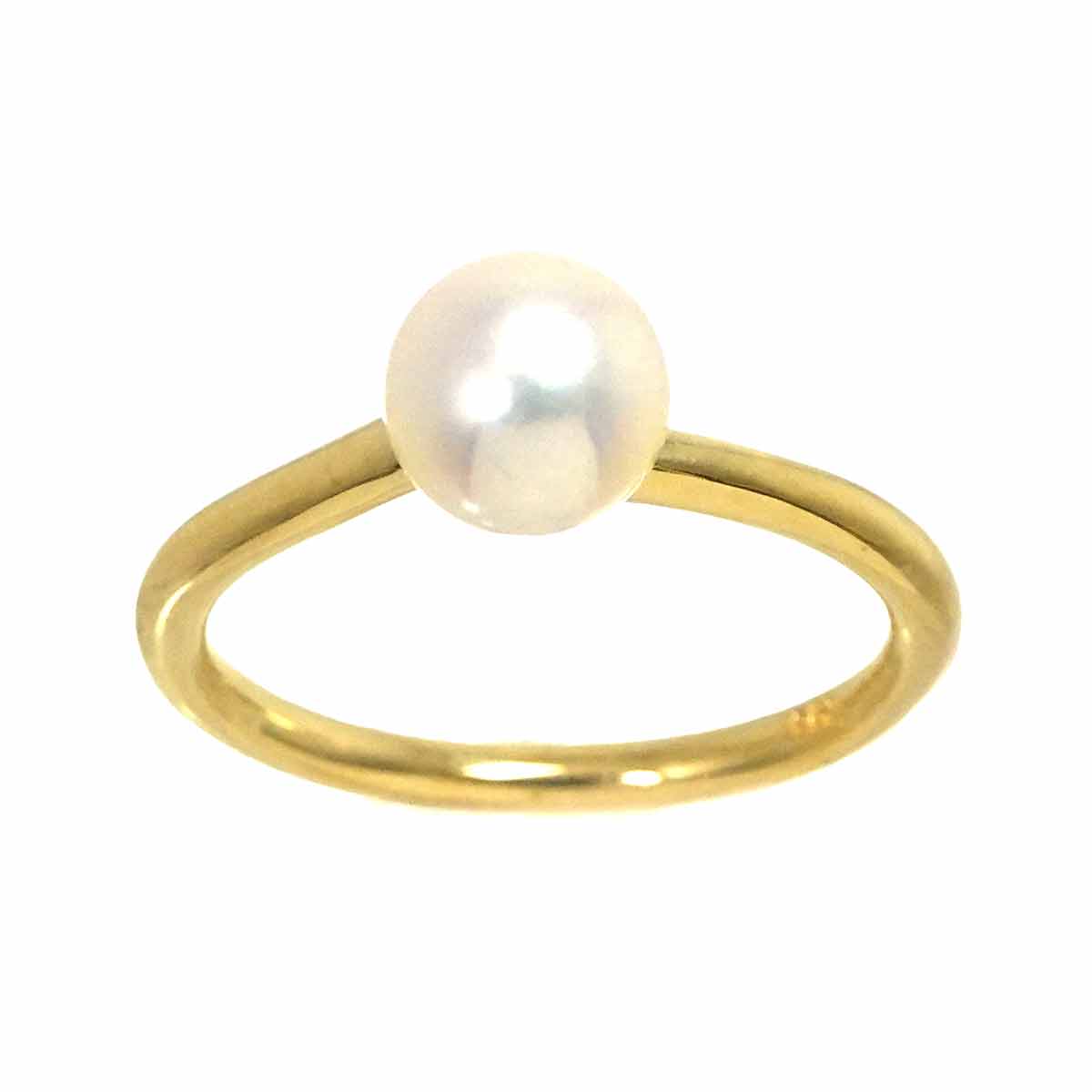 Akoya Pearl 6.6mm Ring 18K YG 750 Size6(US)