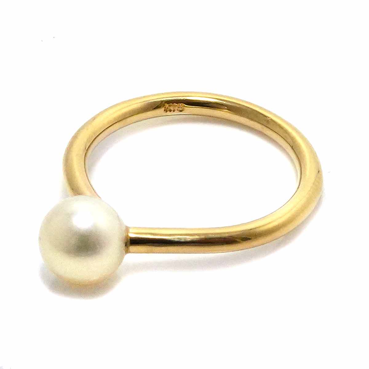 Akoya Pearl 6.6mm Ring 18K YG 750 Size6(US)