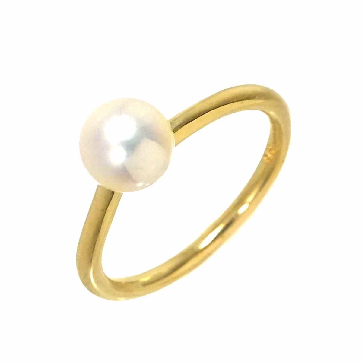 Akoya Pearl 6.6mm Ring 18K YG 750 Size6(US)