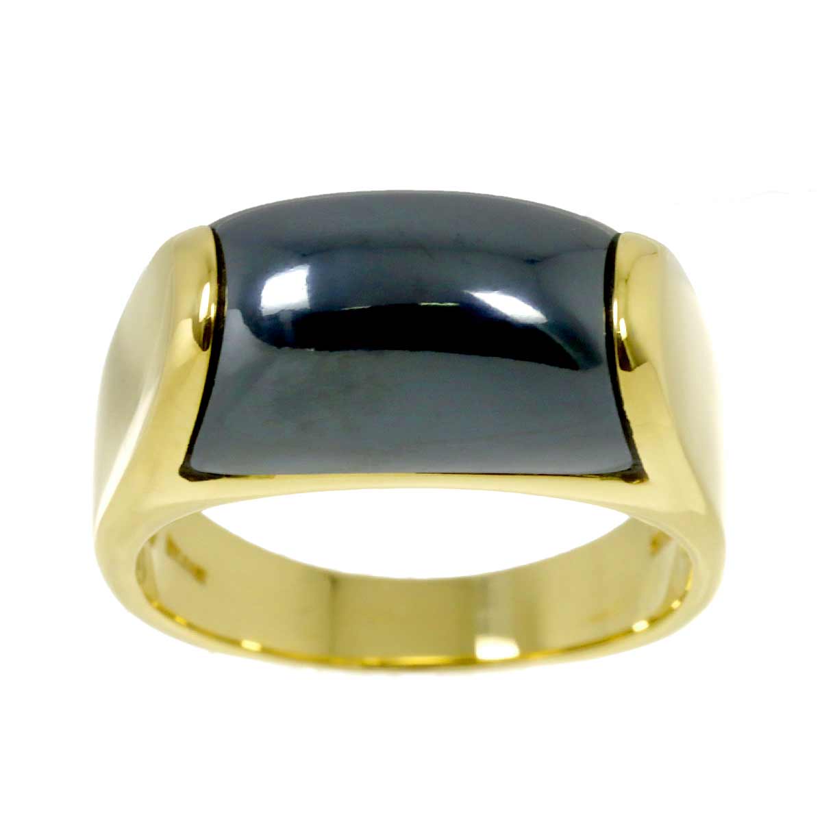 Tronchetto Haematite Ring 18K YG 750 Size6(US)