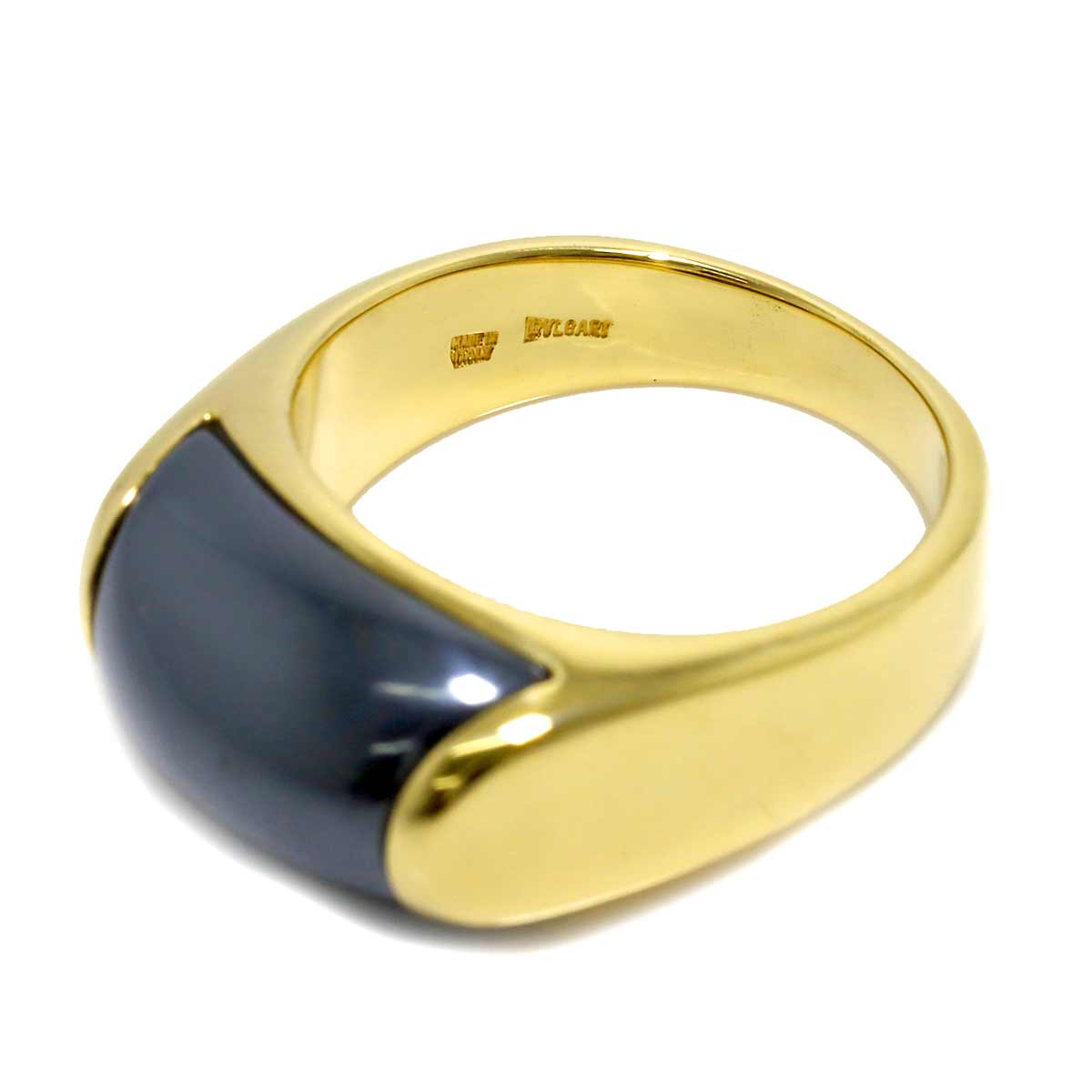 Tronchetto Haematite Ring 18K YG 750 Size6(US)