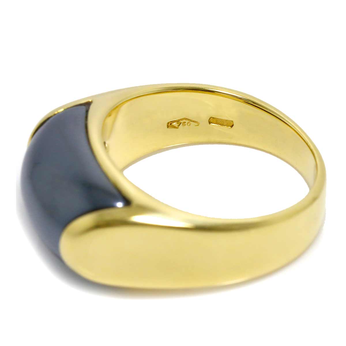 Tronchetto Haematite Ring 18K YG 750 Size6(US)