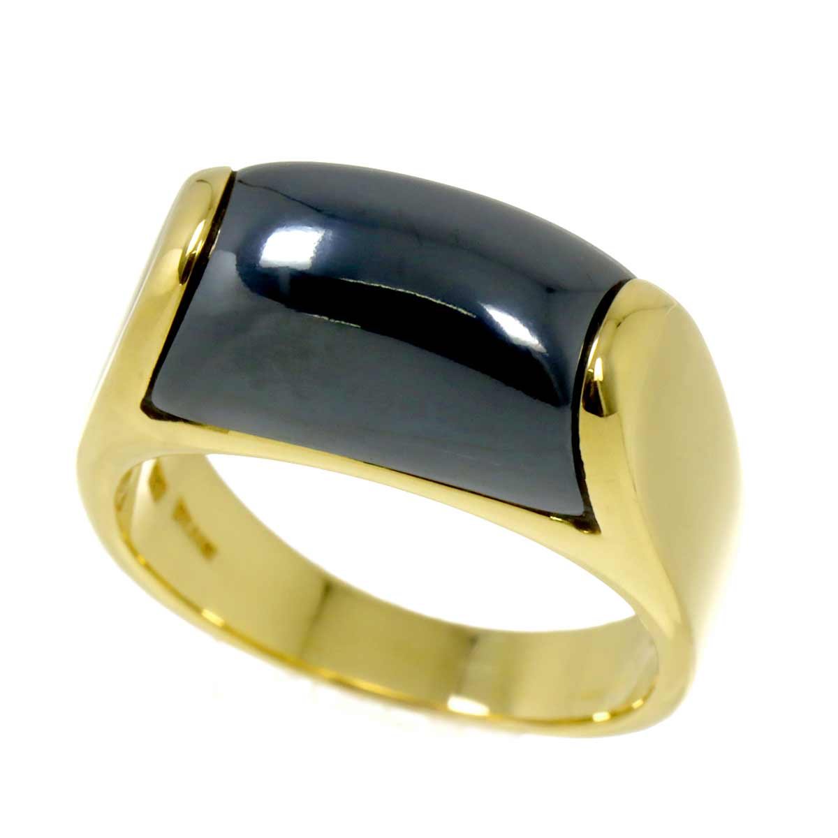 Tronchetto Haematite Ring 18K YG 750 Size6(US)