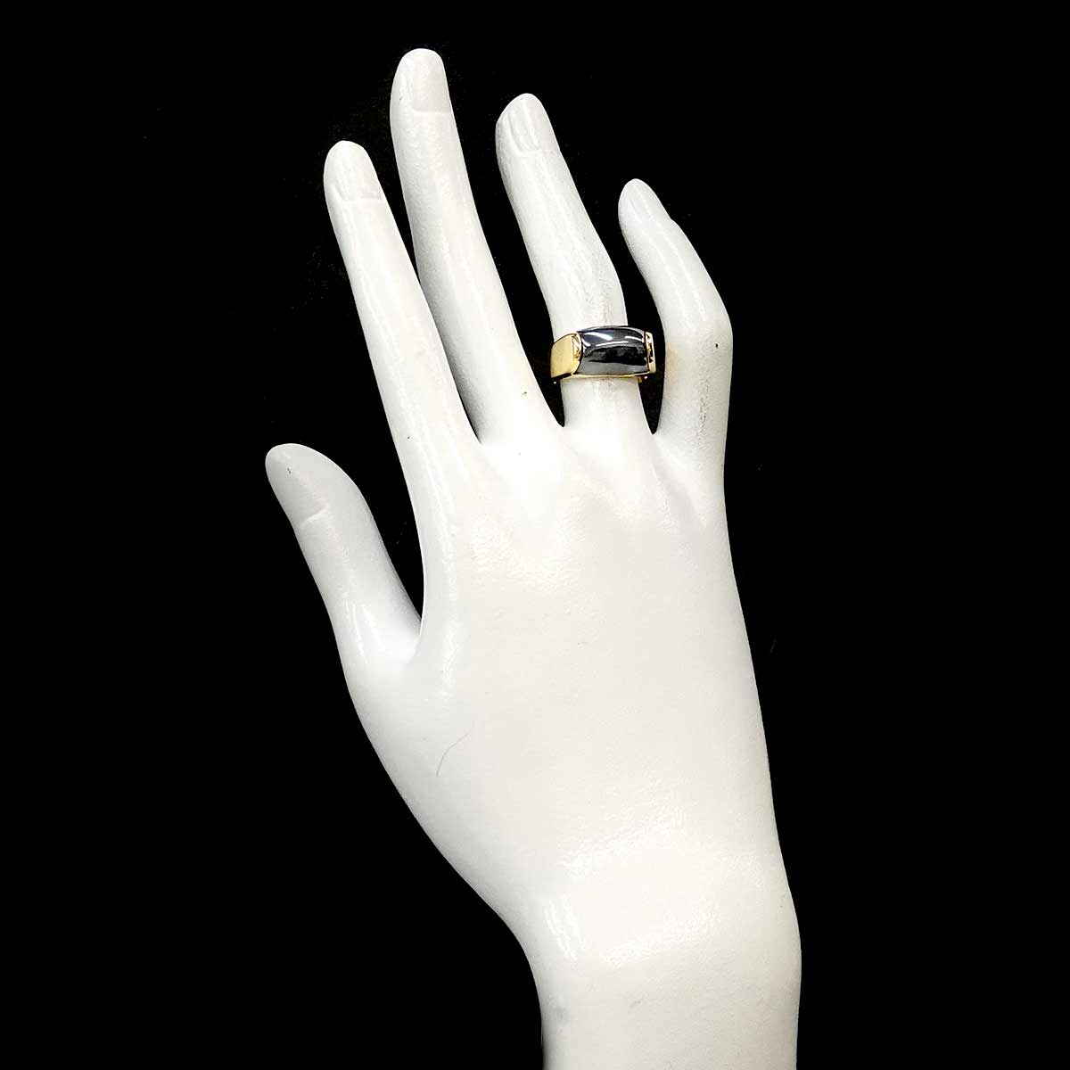 Tronchetto Haematite Ring 18K YG 750 Size6(US)