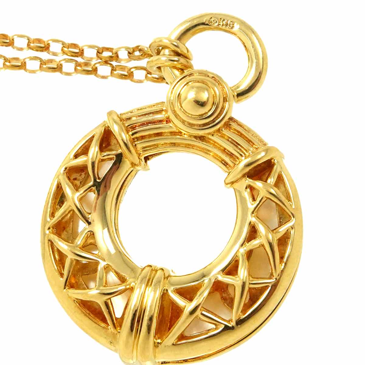 Pique Akoya Pearl Mother of Pearl MOP Necklace 18K YG 750