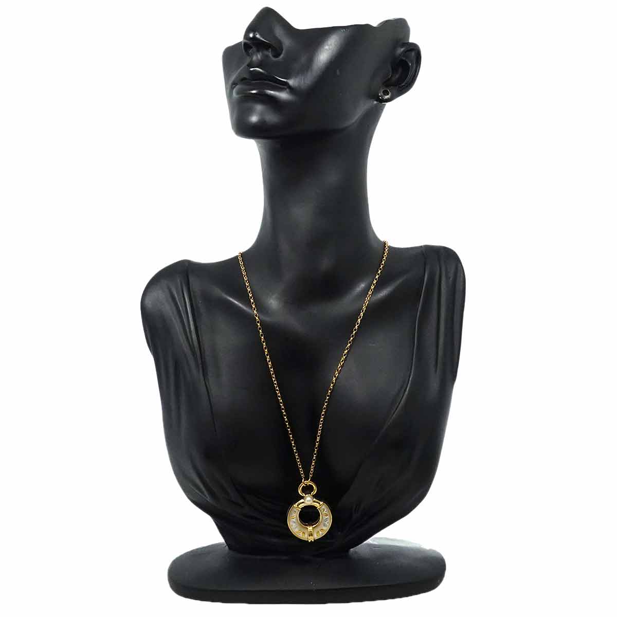 Pique Akoya Pearl Mother of Pearl MOP Necklace 18K YG 750