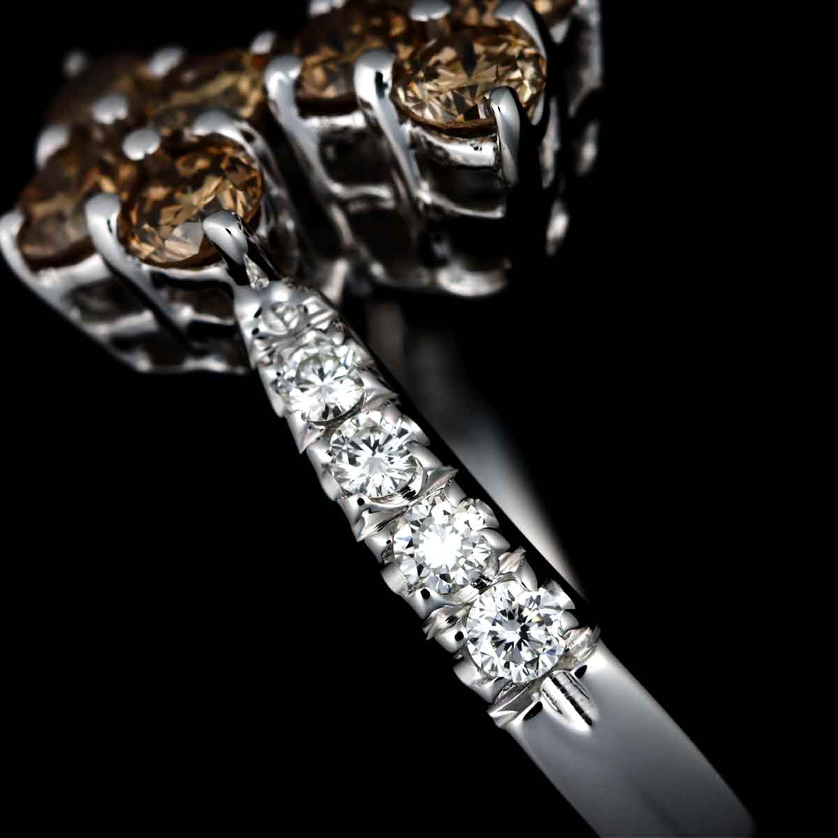 Diamond Ring 18K White Gold 750 size4.75-5(US)