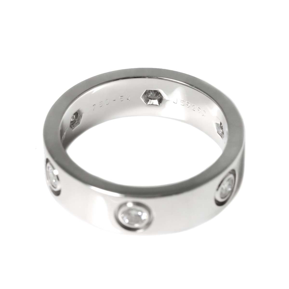 Love Ring Full Diamond 18K White Gold size54 6.5-6.75(US)