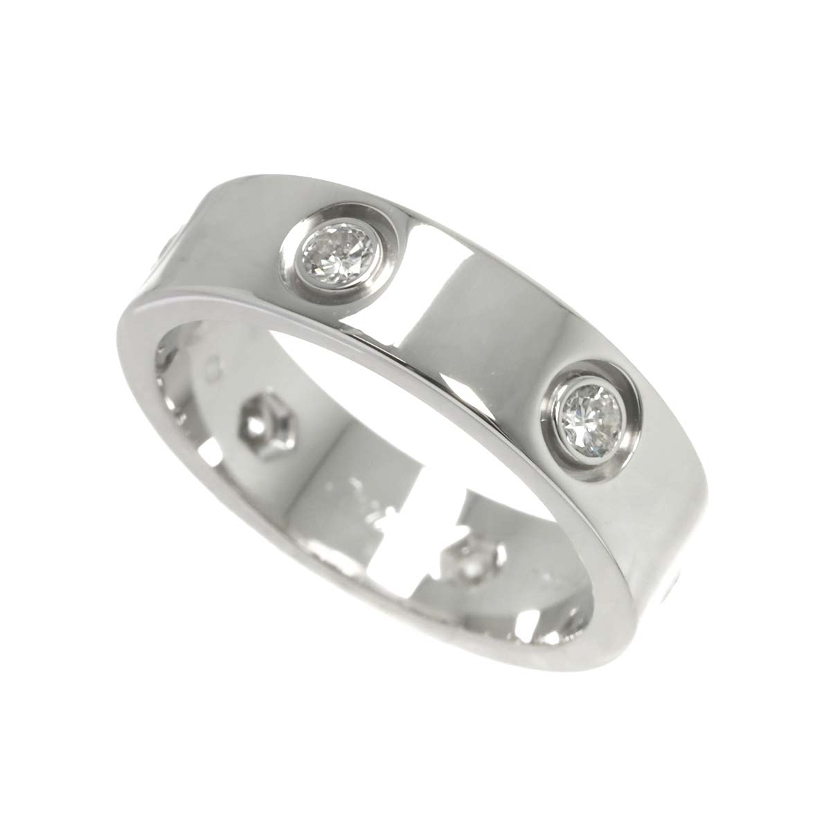 Love Ring Full Diamond 18K White Gold size54 6.5-6.75(US)