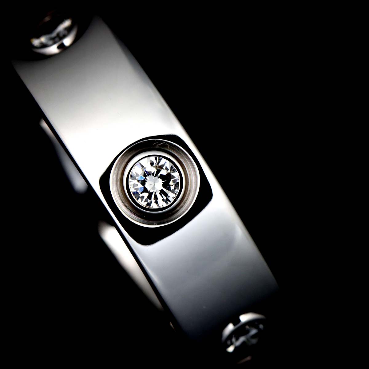 Love Ring Full Diamond 18K White Gold size54 6.5-6.75(US)