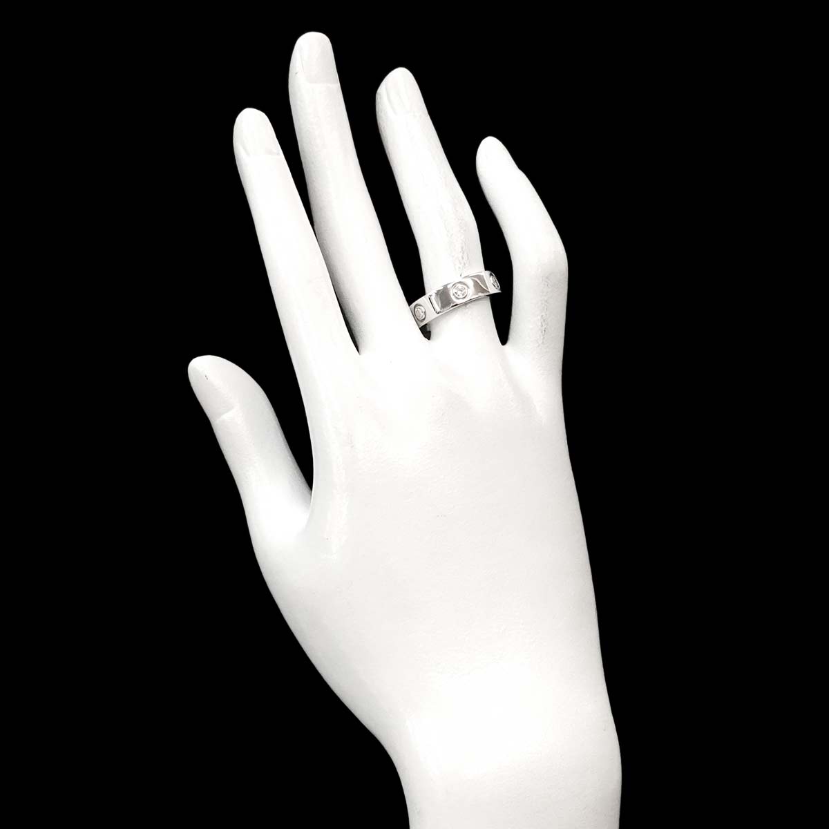 Love Ring Full Diamond 18K White Gold size54 6.5-6.75(US)