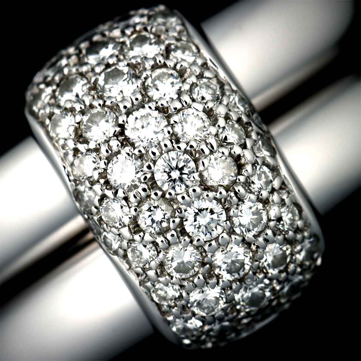 Diamond Ring 18K White Gold 750 size 6.25-6.5(US)
