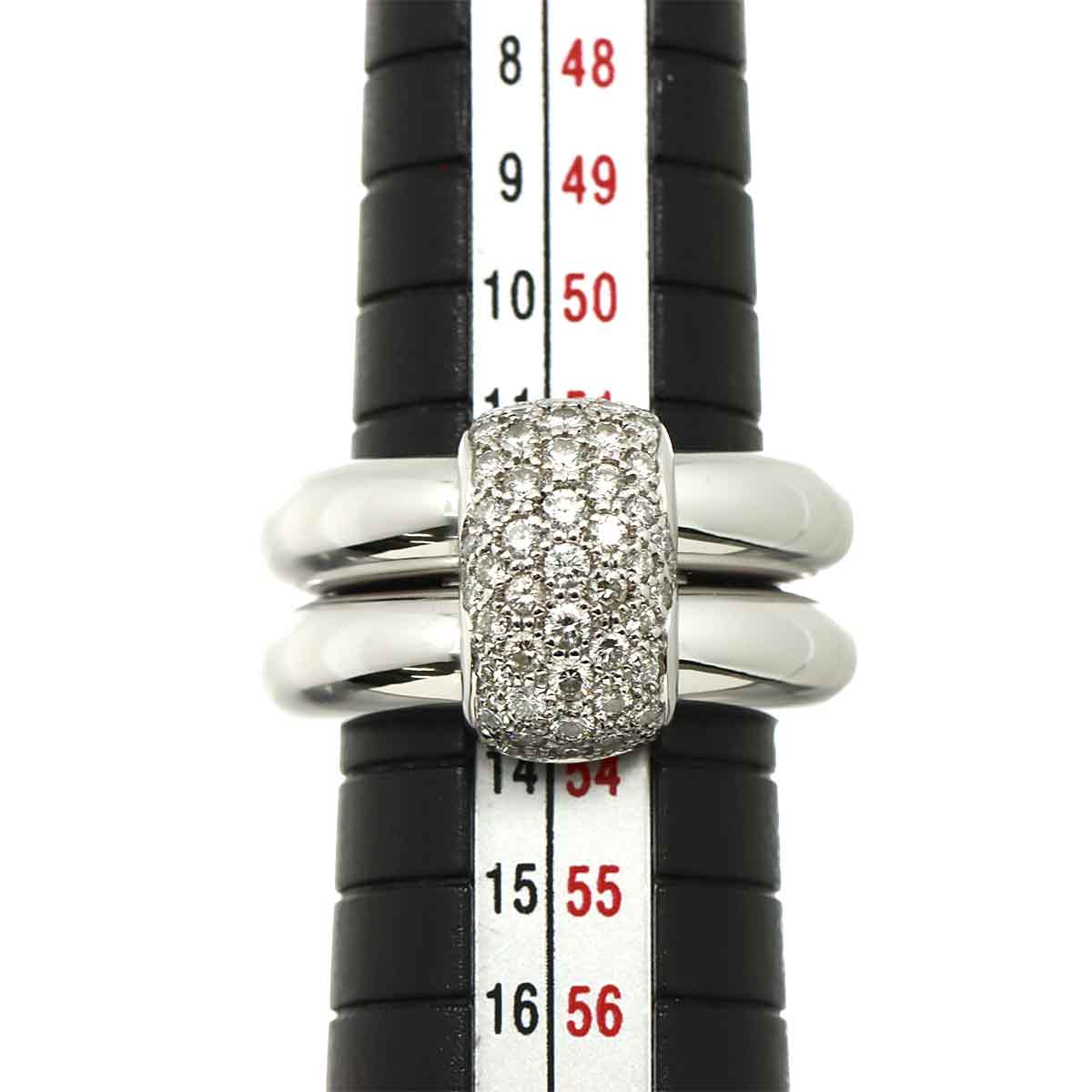 Diamond Ring 18K White Gold 750 size 6.25-6.5(US)