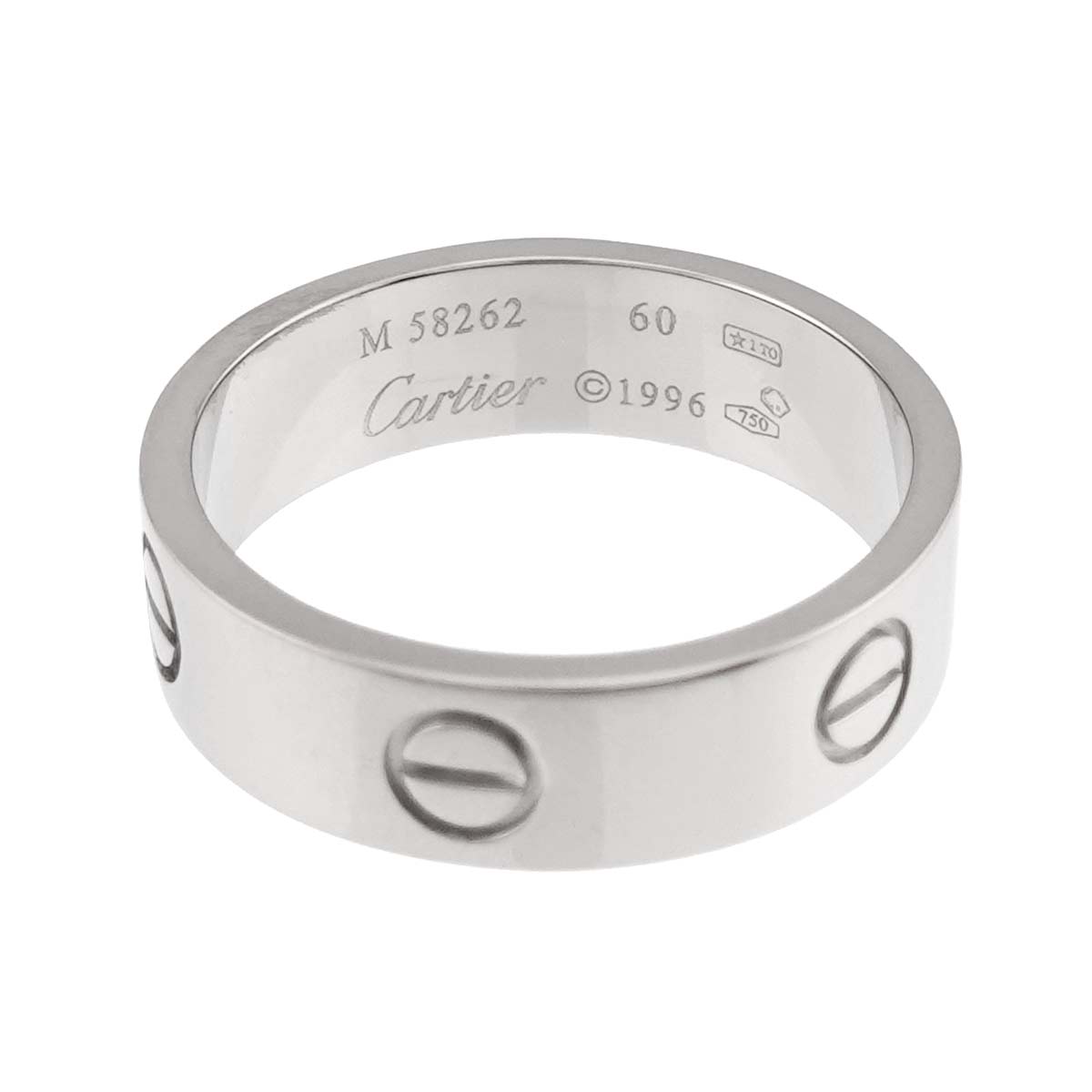 Love Ring 18K White Gold 750 size60 8.75(US)