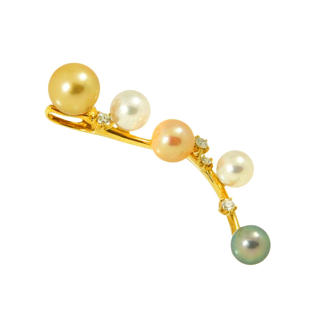 Akoya Pearl 9.0-6.6mm Diamond 0.19ct Pendant Top 18K YG 750